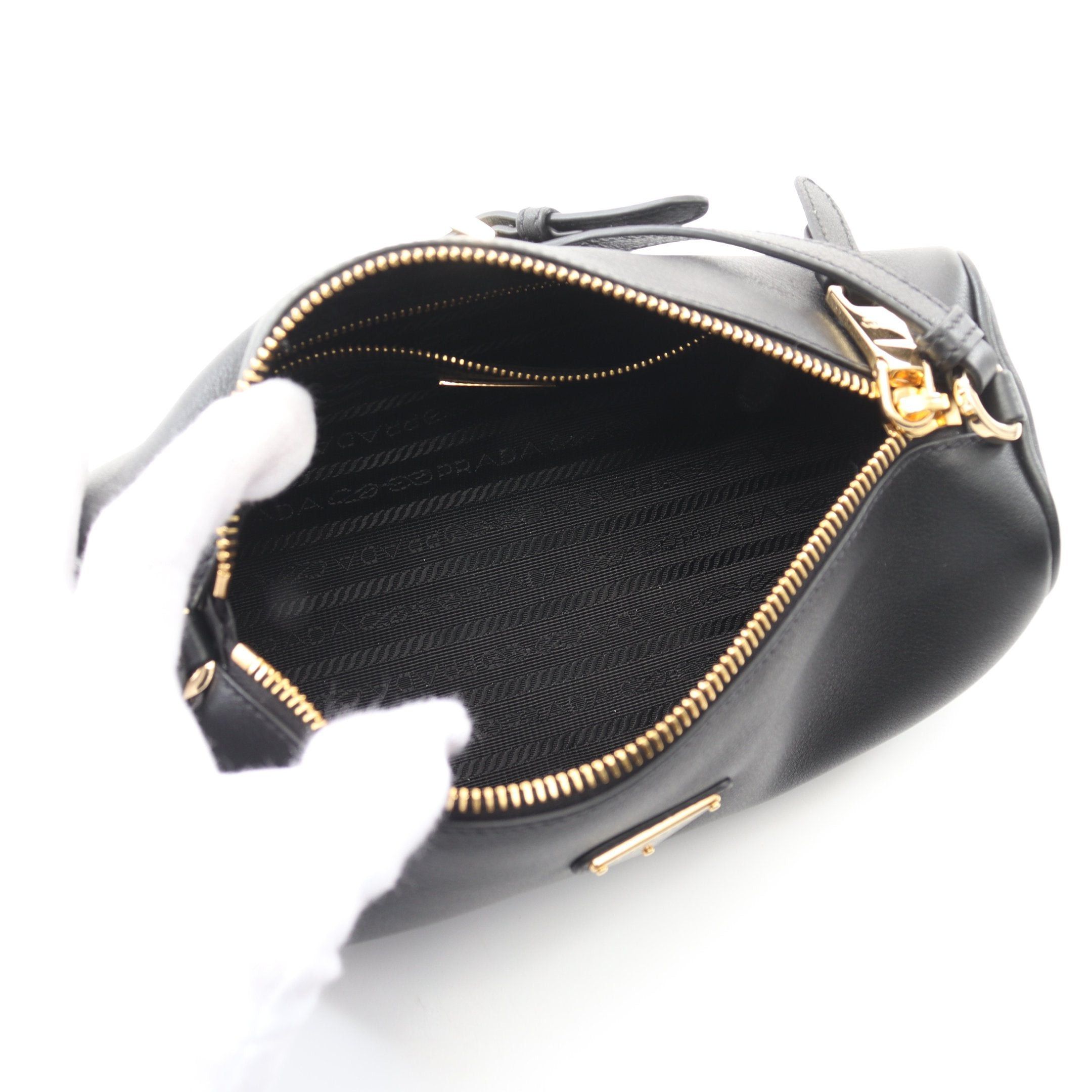 Prada Prada Sacca Shoulder Bag Leather Black Size ONE SIZE - 3 Thumbnail