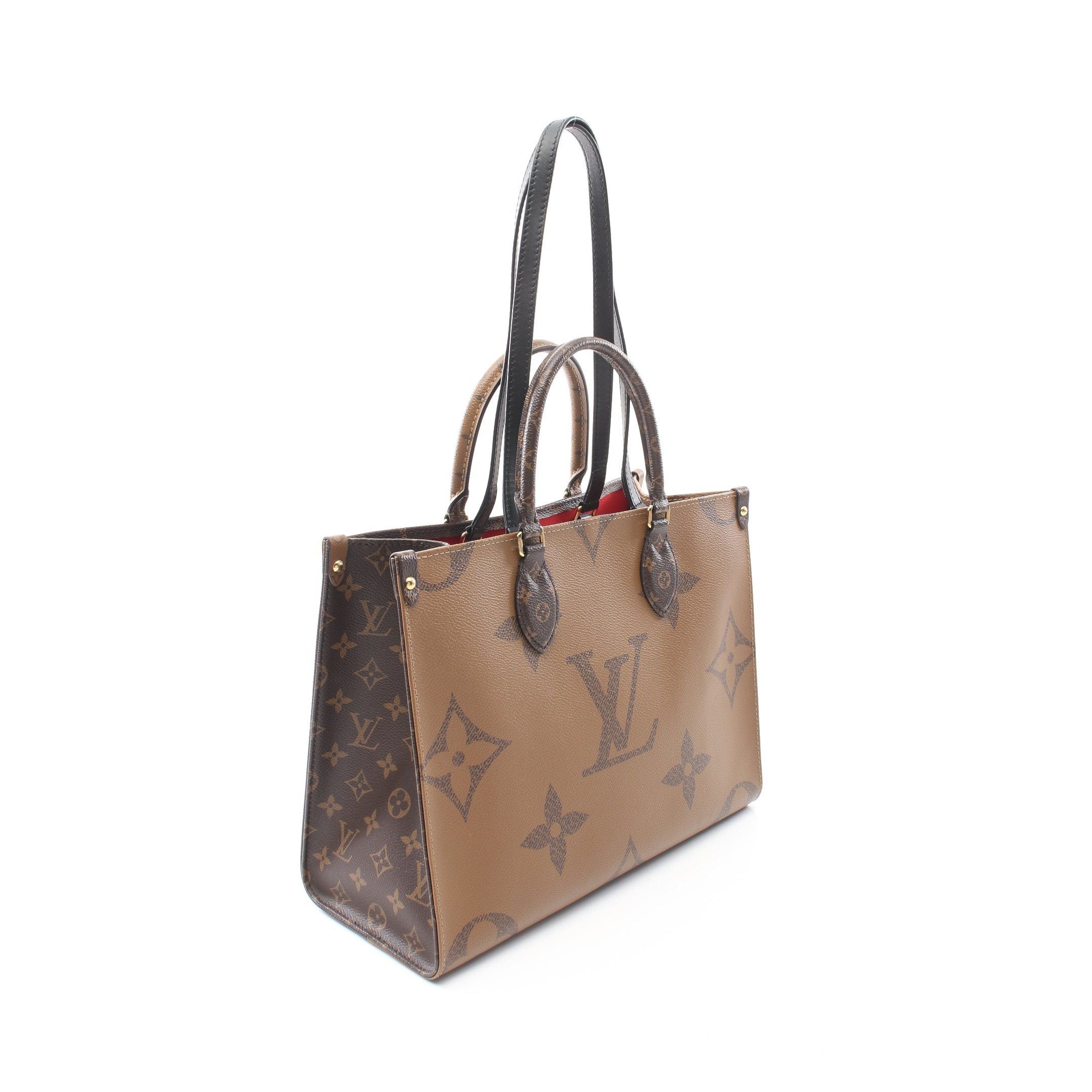 Louis Vuitton Louis Vuitton On-The-Go Mm Monogram Giant Reverse Shoulder Bag Tote Leather Brown Beige Size ONE SIZE - 2 Thumbnail