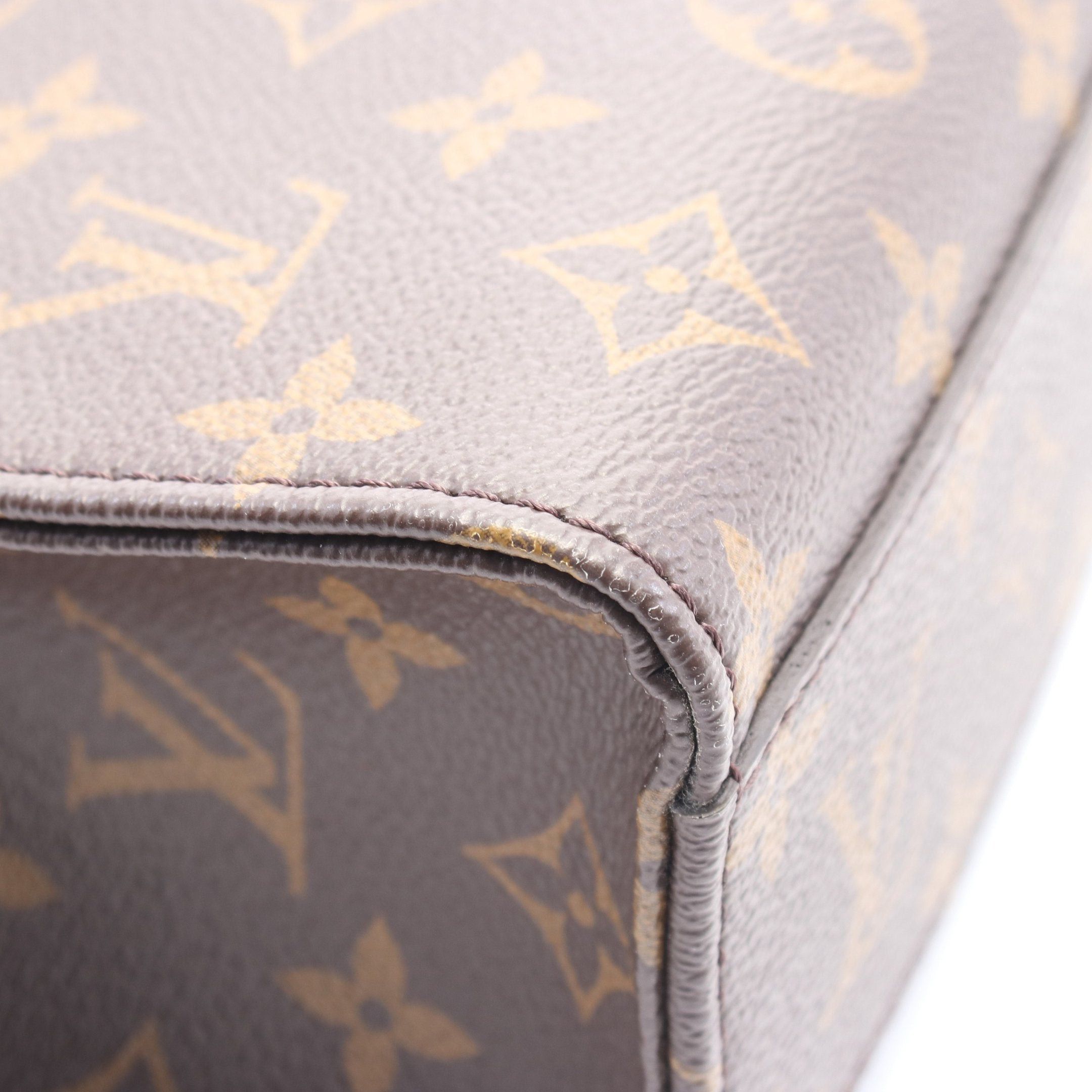 Louis Vuitton Louis Vuitton Sac Plat Pm Monogram Handbag Tote Bag Leather Brown Size ONE SIZE - 5 Thumbnail