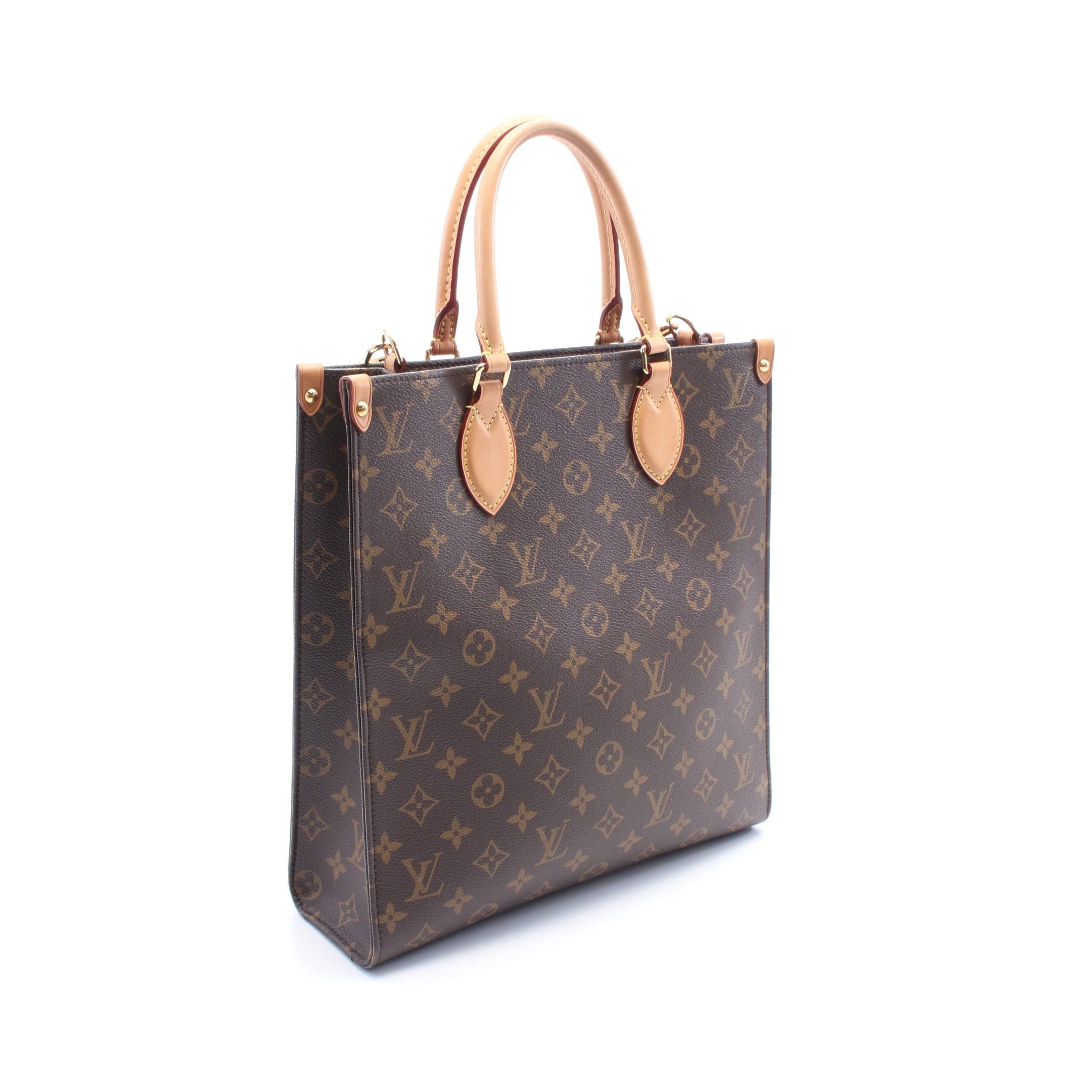 Louis Vuitton Louis Vuitton Sac Plat Pm Monogram Handbag Tote Bag Leather Brown Size ONE SIZE - 2 Thumbnail