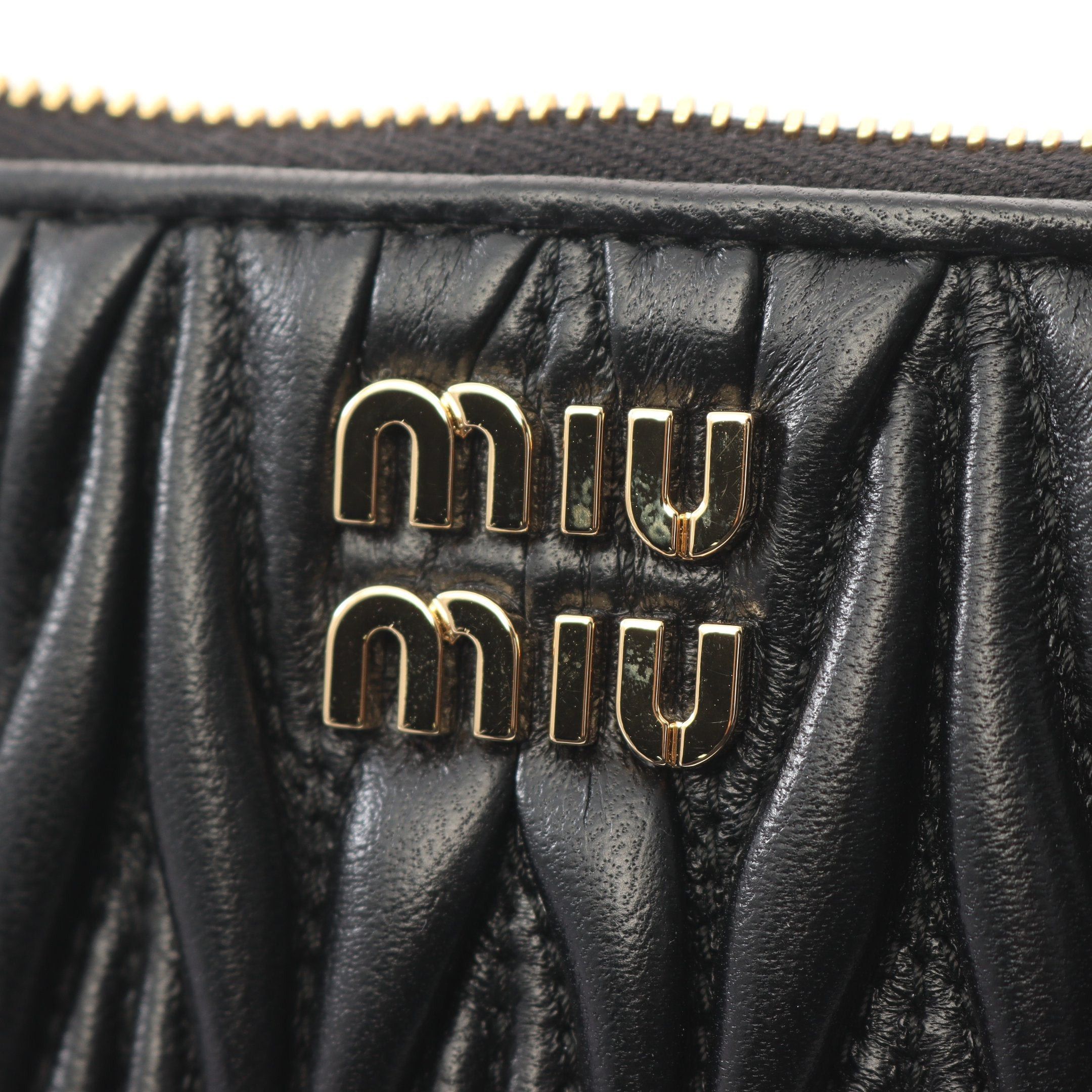 Miu Miu Miu Miu Matelasse Coin Purse Card Case Leather Black Size ONE SIZE - 4 Thumbnail