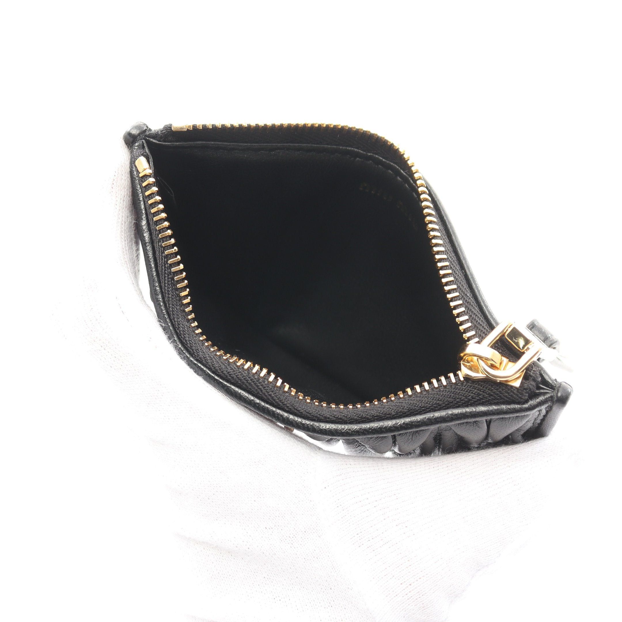 Miu Miu Miu Miu Matelasse Coin Purse Card Case Leather Black Size ONE SIZE - 3 Thumbnail