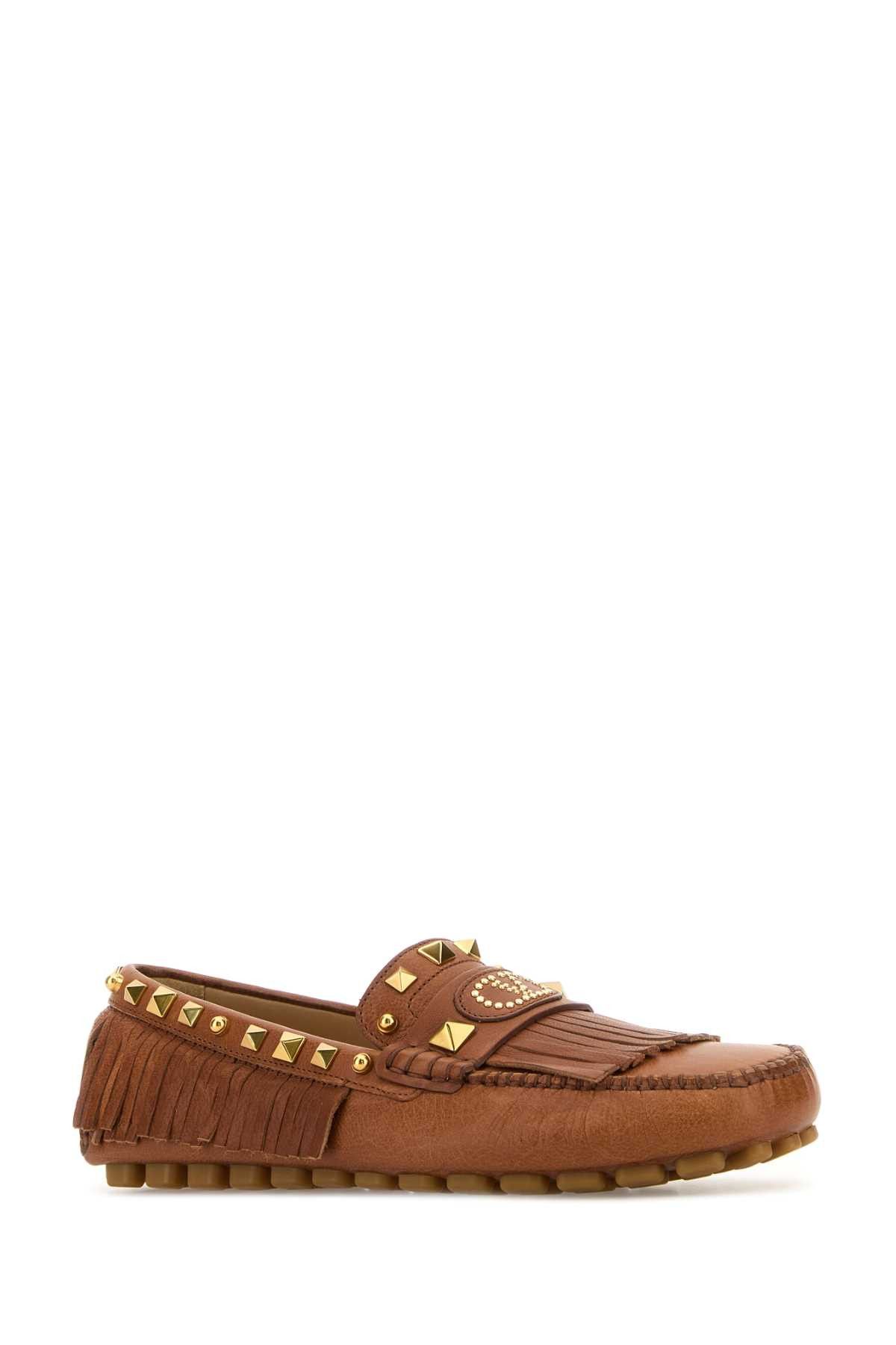 Valentino Caramel Leather Plaster Caster Loafers Size US 7 / IT 37 - 2 Thumbnail