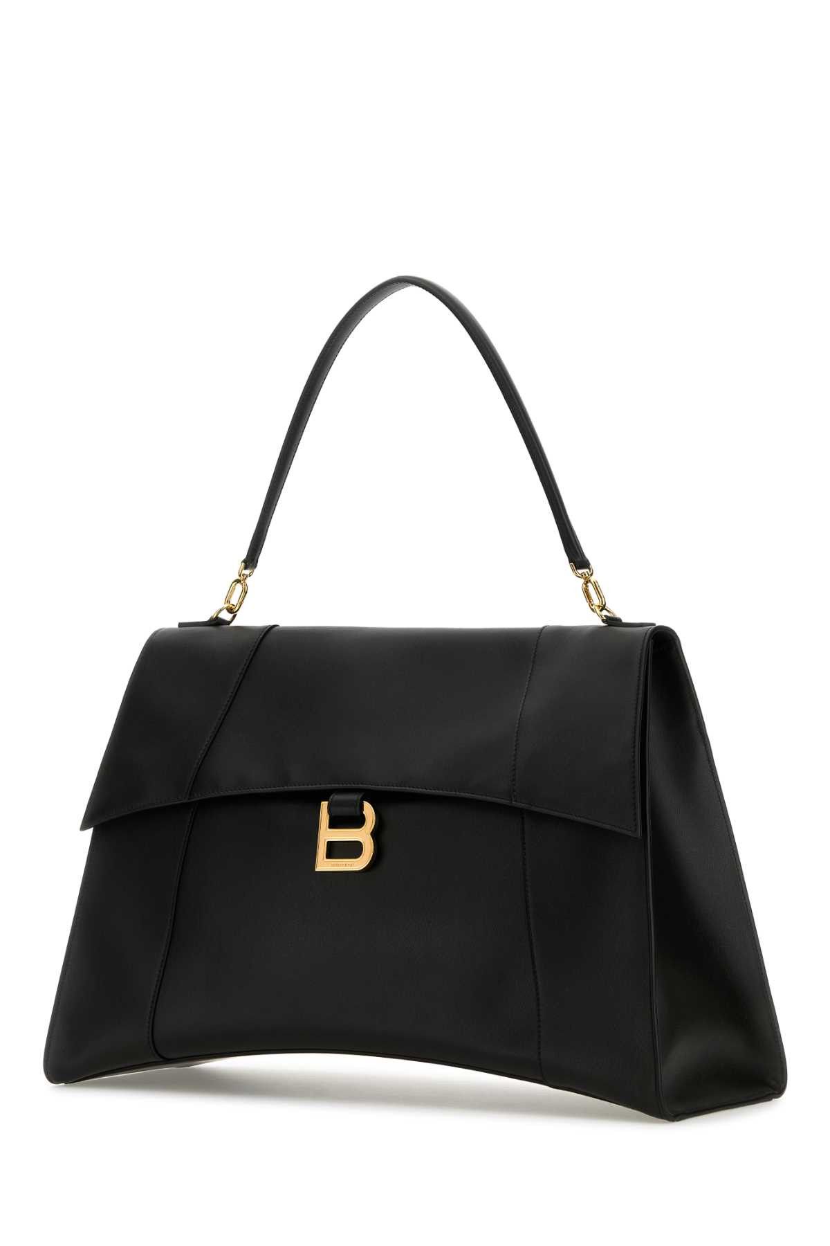 Balenciaga Black Leather Large Hourglass Soft Handbag Size ONE SIZE - 2 Thumbnail