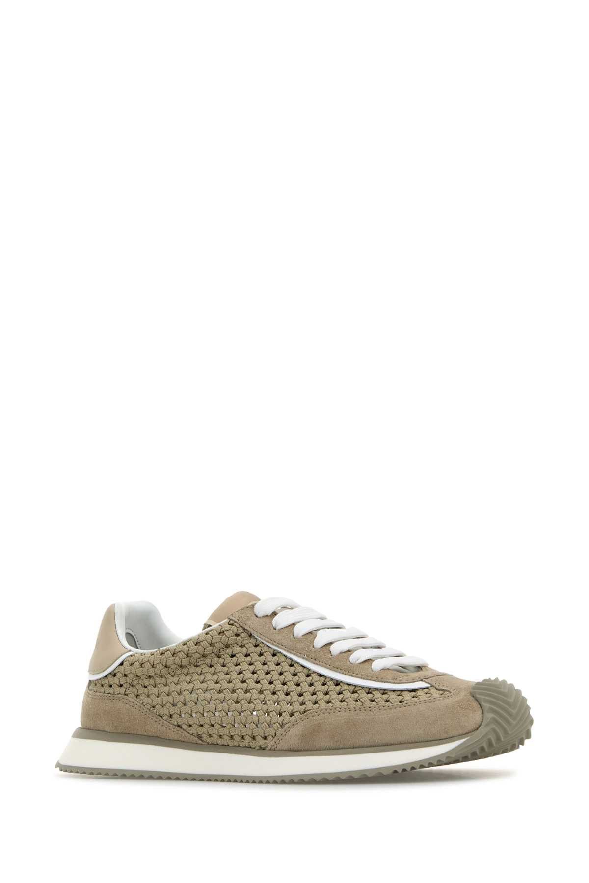 Dolce & Gabbana Cappuccino Fabric Dg Cushion Sneakers Size US 7.5 / EU 40-41 - 2 Thumbnail