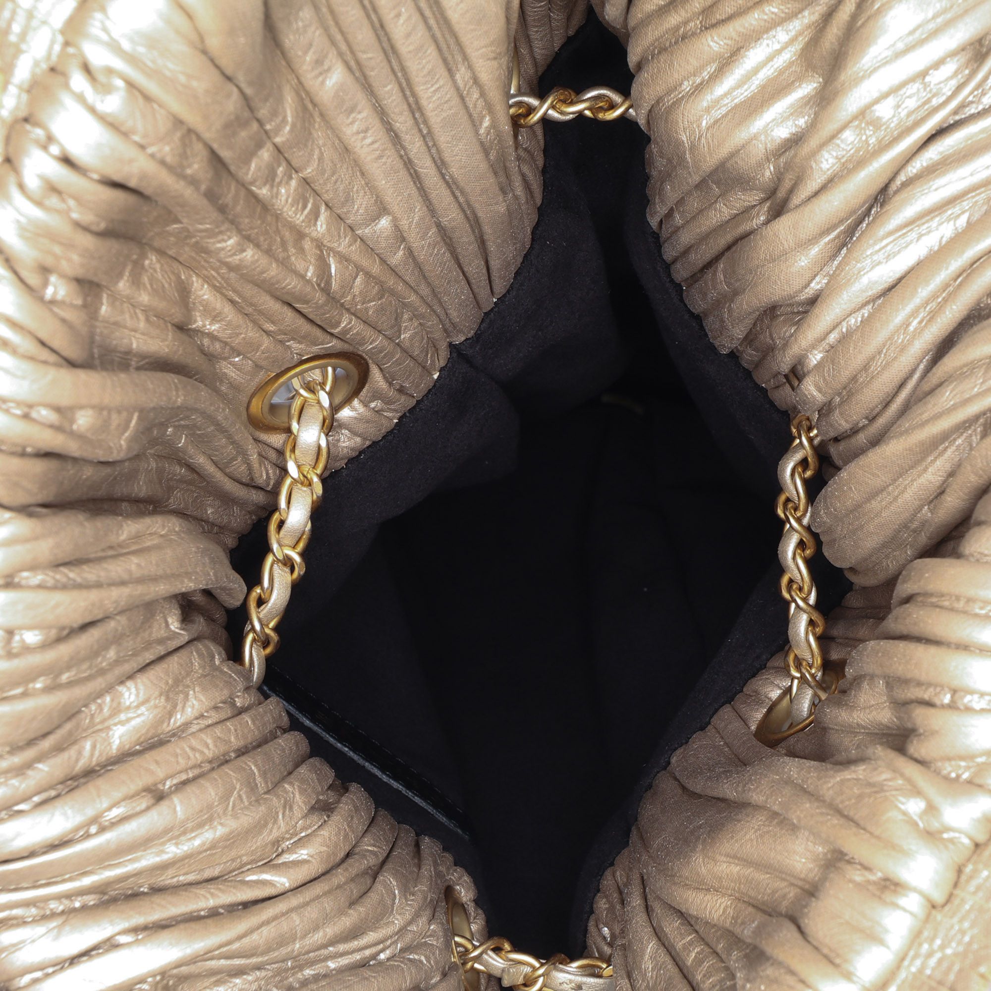 Chanel Chanel Medium Metallic Calfskin Coco Pleats Drawstring Backpack Size ONE SIZE - 4 Thumbnail