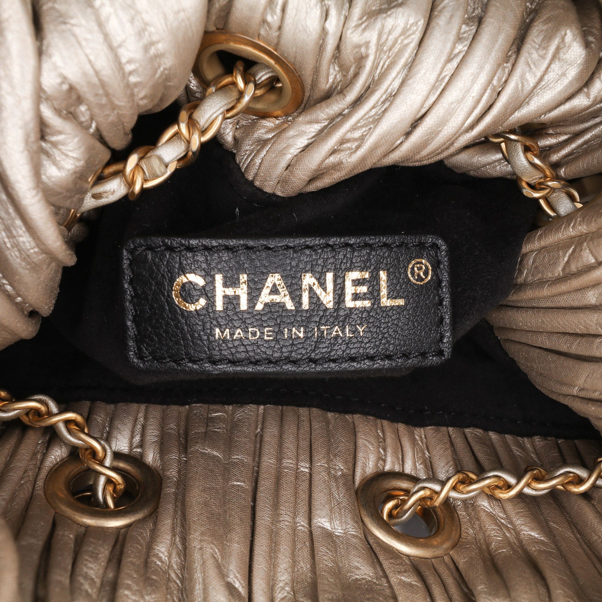 Chanel Chanel Medium Metallic Calfskin Coco Pleats Drawstring Backpack Size ONE SIZE - 5 Thumbnail