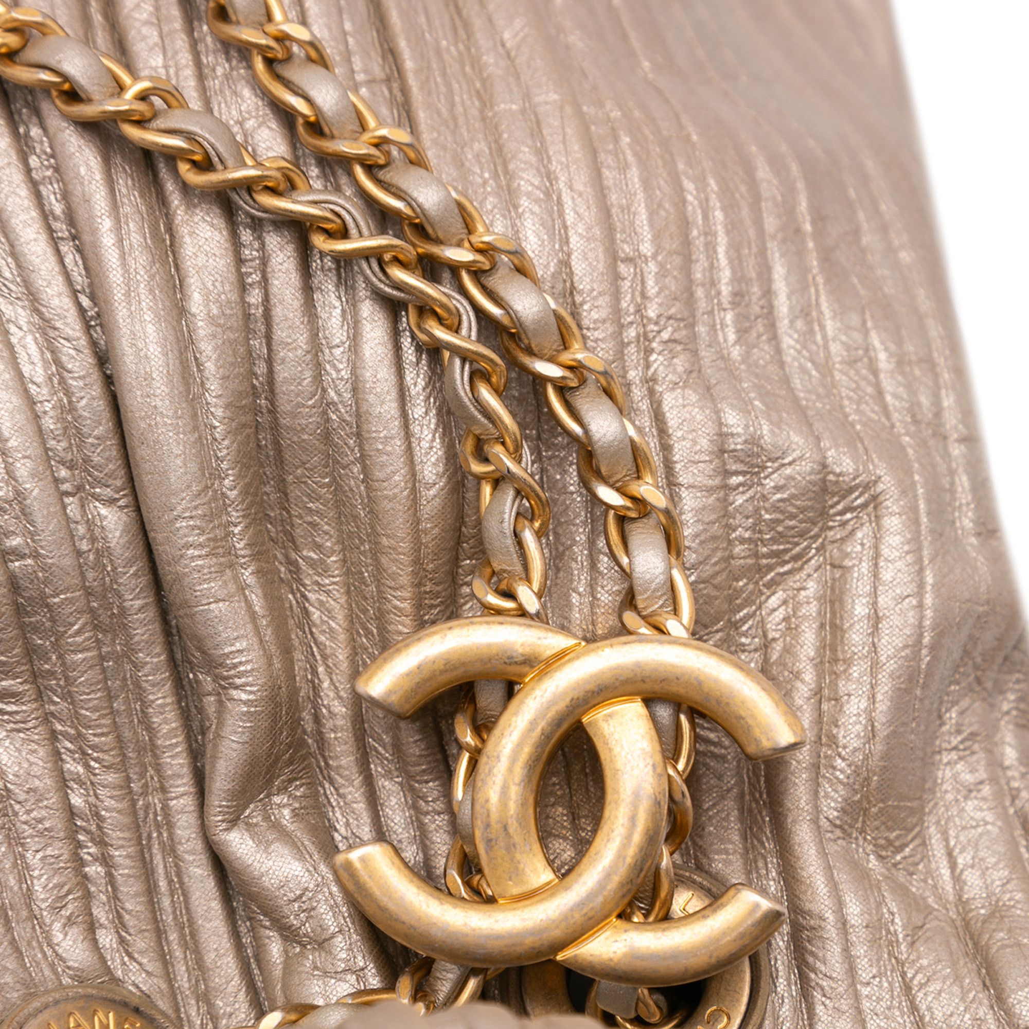 Chanel Chanel Medium Metallic Calfskin Coco Pleats Drawstring Backpack Size ONE SIZE - 8 Thumbnail