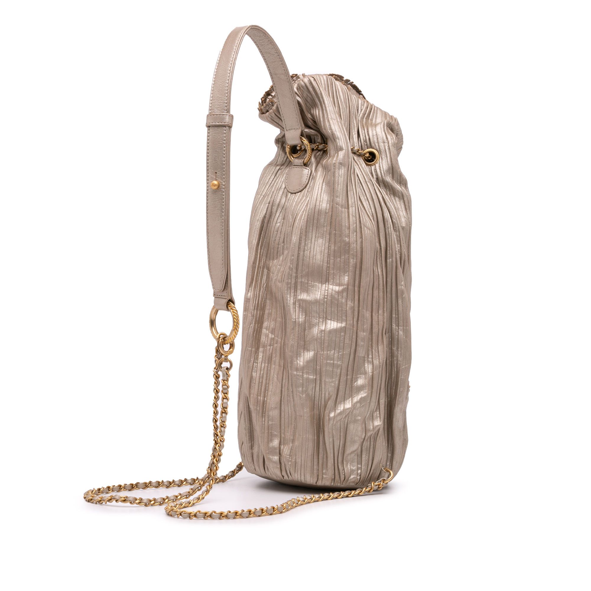 Chanel Chanel Medium Metallic Calfskin Coco Pleats Drawstring Backpack Size ONE SIZE - 2 Thumbnail