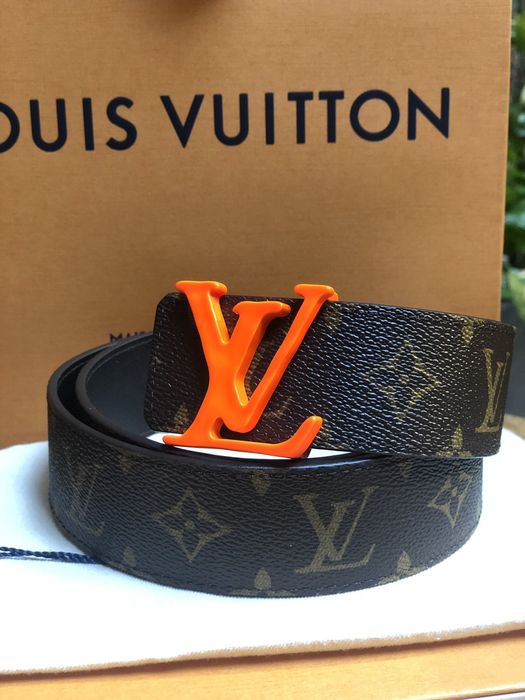 Louis Vuitton Louis Vuitton Virgil Abloh SS19 40mm Orange Monogram LV Logo  Brown Belt 90