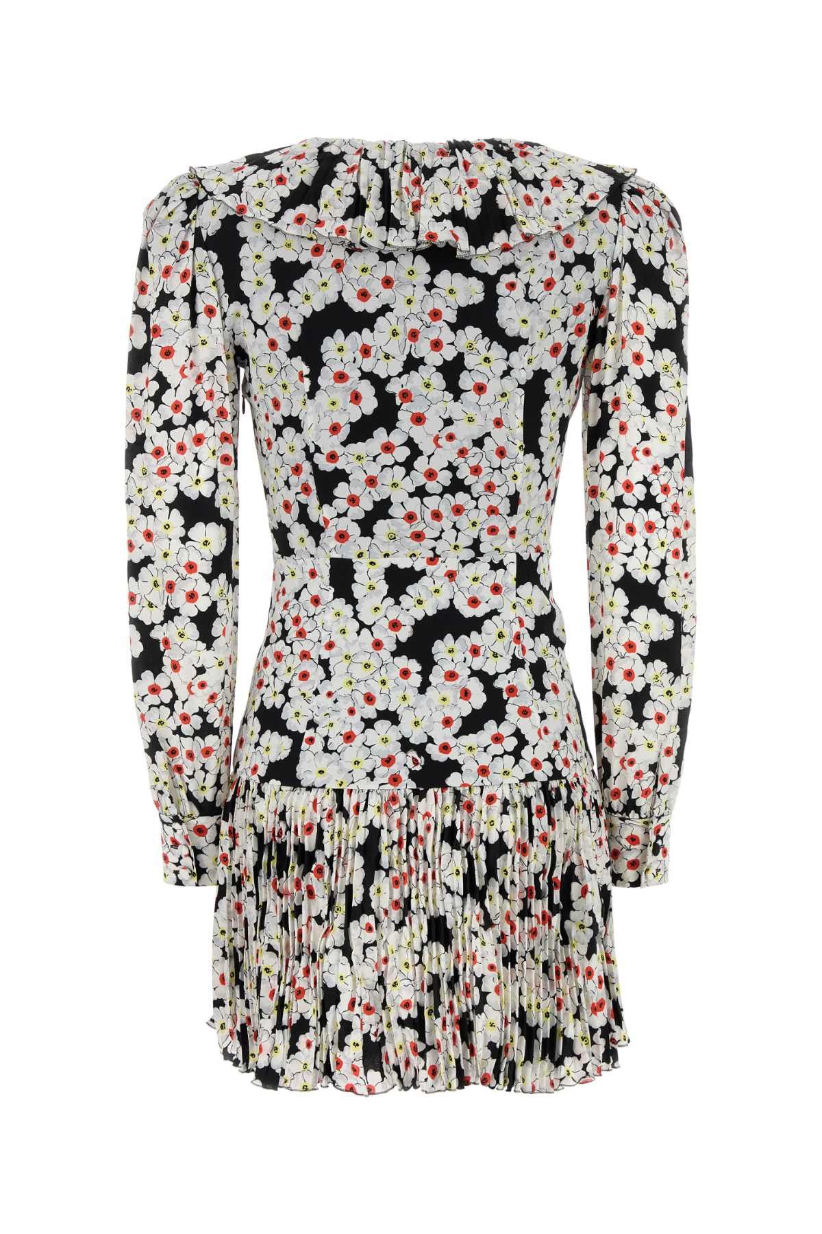 Alessandra Rich Printed Silk Mini Dress Size XS / US 0-2 / IT 36-38 - 2 Thumbnail