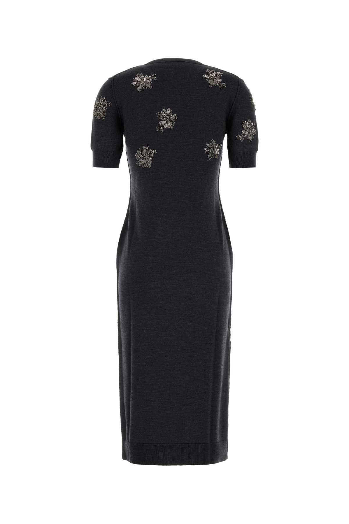 Fendi Charcoal Stretch Wool Dress Size M / US 6-8 / IT 42-44 - 2 Thumbnail