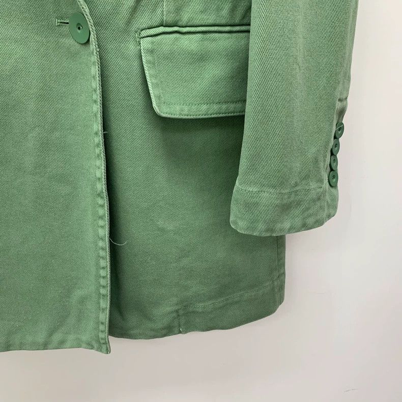 Max Mara MaxMara Green Double-Breasted Long Sleeve Blazer Size XXS / US 00 / IT 34 - 4 Thumbnail