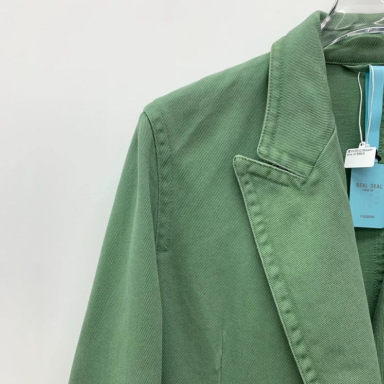Max Mara MaxMara Green Double-Breasted Long Sleeve Blazer Size XXS / US 00 / IT 34 - 3 Thumbnail