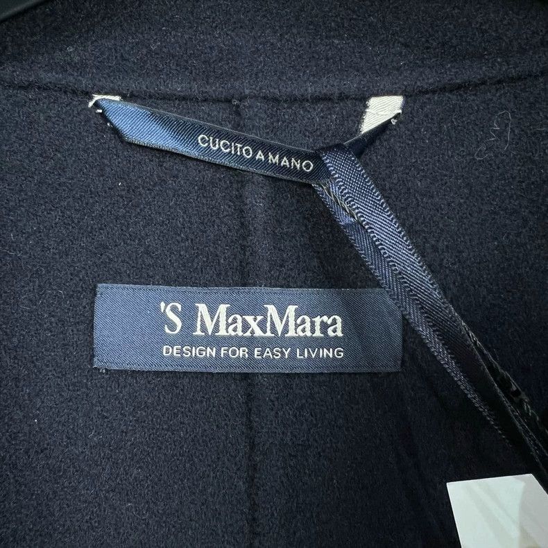 Max Mara Maxmara Navy Wool Collar Coat Size US M / EU 48-50 / 2 - 4 Thumbnail
