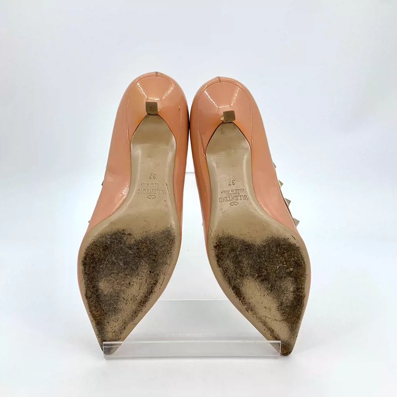 Valentino Valentino Orange Studded Pointed High Heel Shoes Size US 7 / IT 37 - 5 Thumbnail