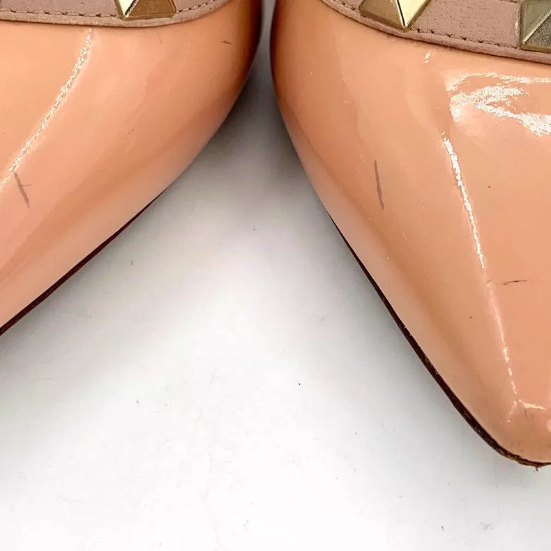 Valentino Valentino Orange Studded Pointed High Heel Shoes Size US 7 / IT 37 - 8 Thumbnail