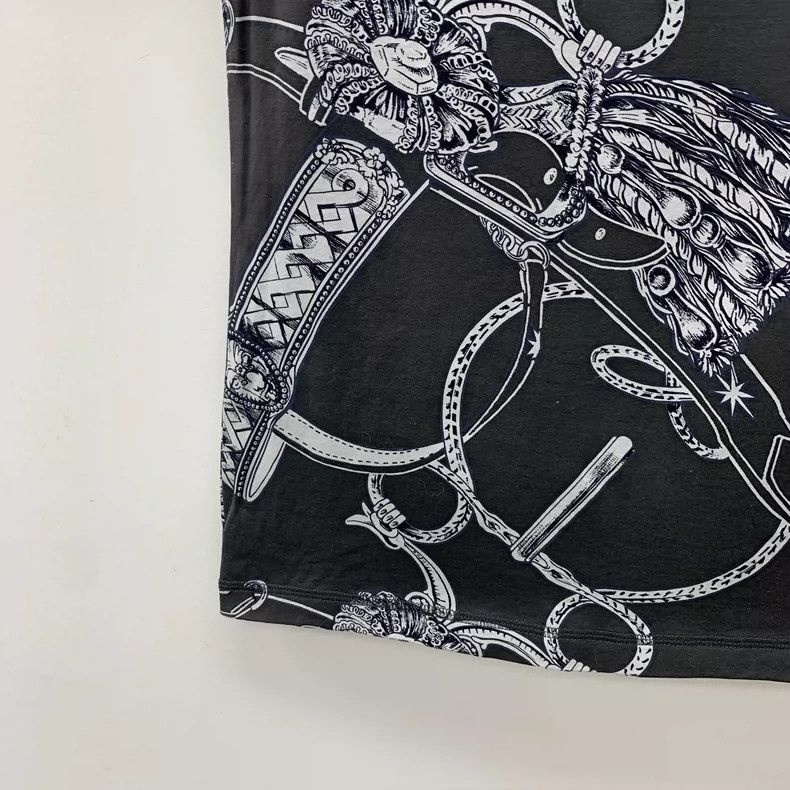 Hermes Black Short Sleeve T-shirt with Chain Print Size US M / EU 48-50 / 2 - 4 Thumbnail