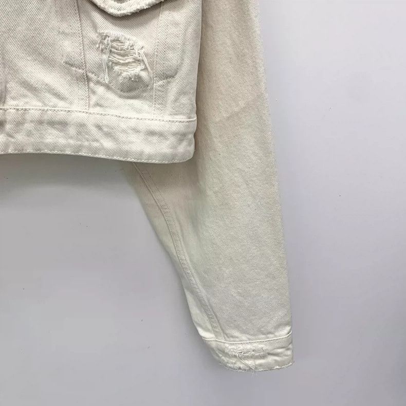 Miu Miu Miu Miu Beige Cotton Long Sleeve Denim Jacket Size US M / EU 48-50 / 2 - 4 Thumbnail