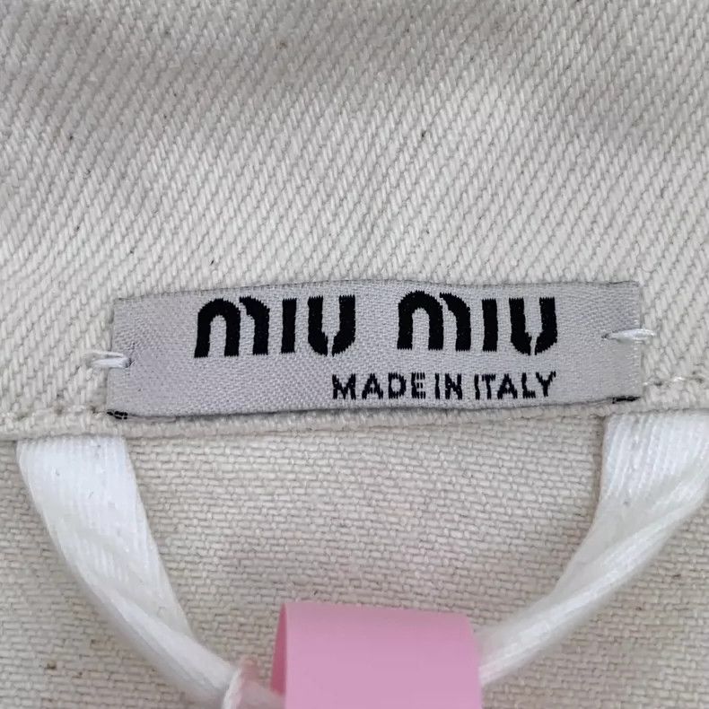 Miu Miu Miu Miu Beige Cotton Long Sleeve Denim Jacket Size US M / EU 48-50 / 2 - 5 Thumbnail