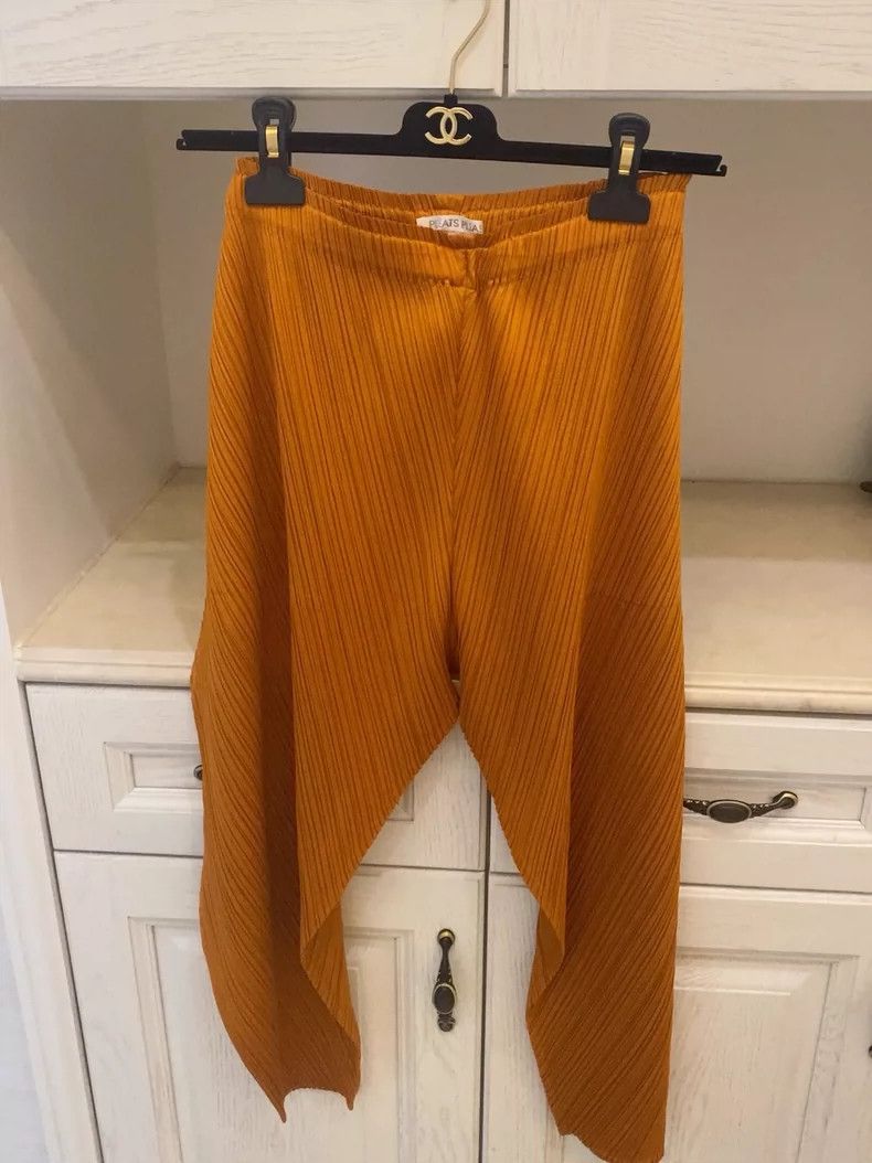Issey Miyake Rare Pumpkin Color Pleated Trousers Size 3 Size US 26 / EU 42 - 2 Thumbnail