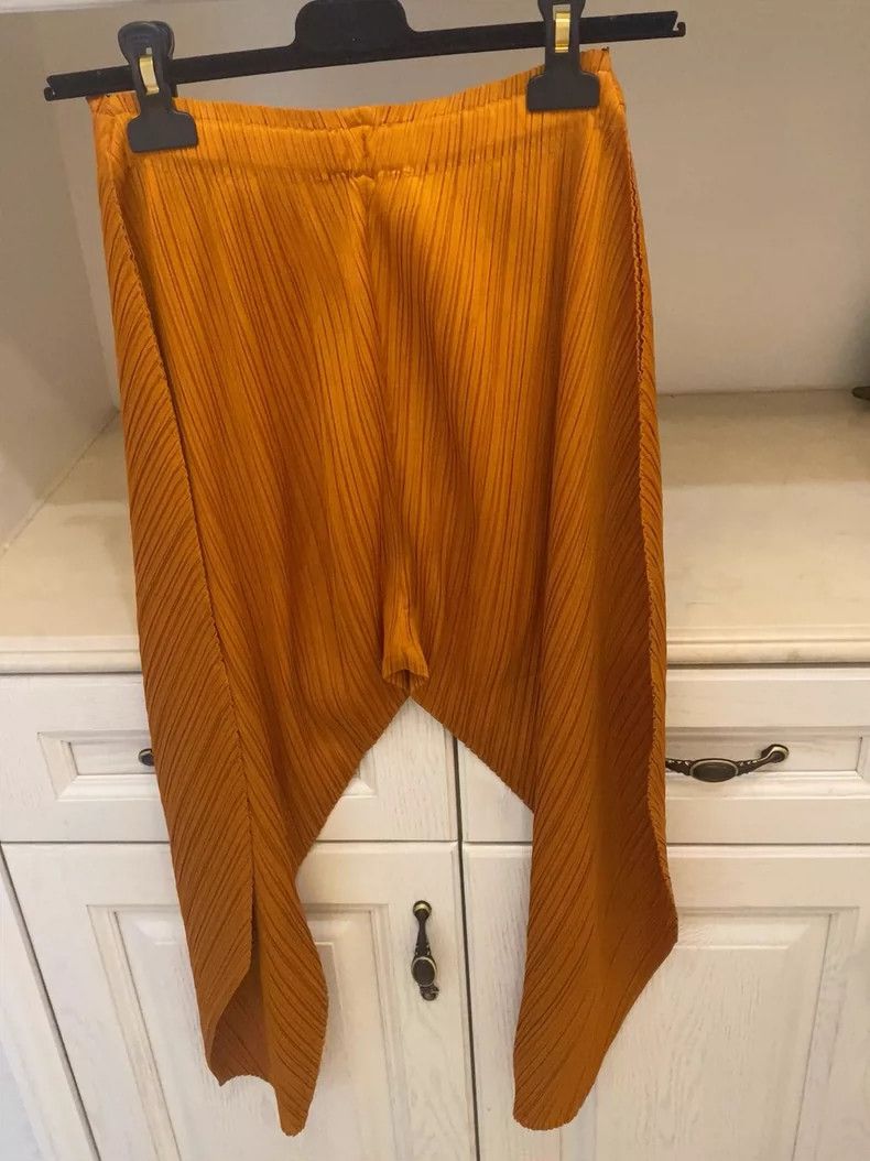 Issey Miyake Rare Pumpkin Color Pleated Trousers Size 3 Size US 26 / EU 42 - 5 Thumbnail