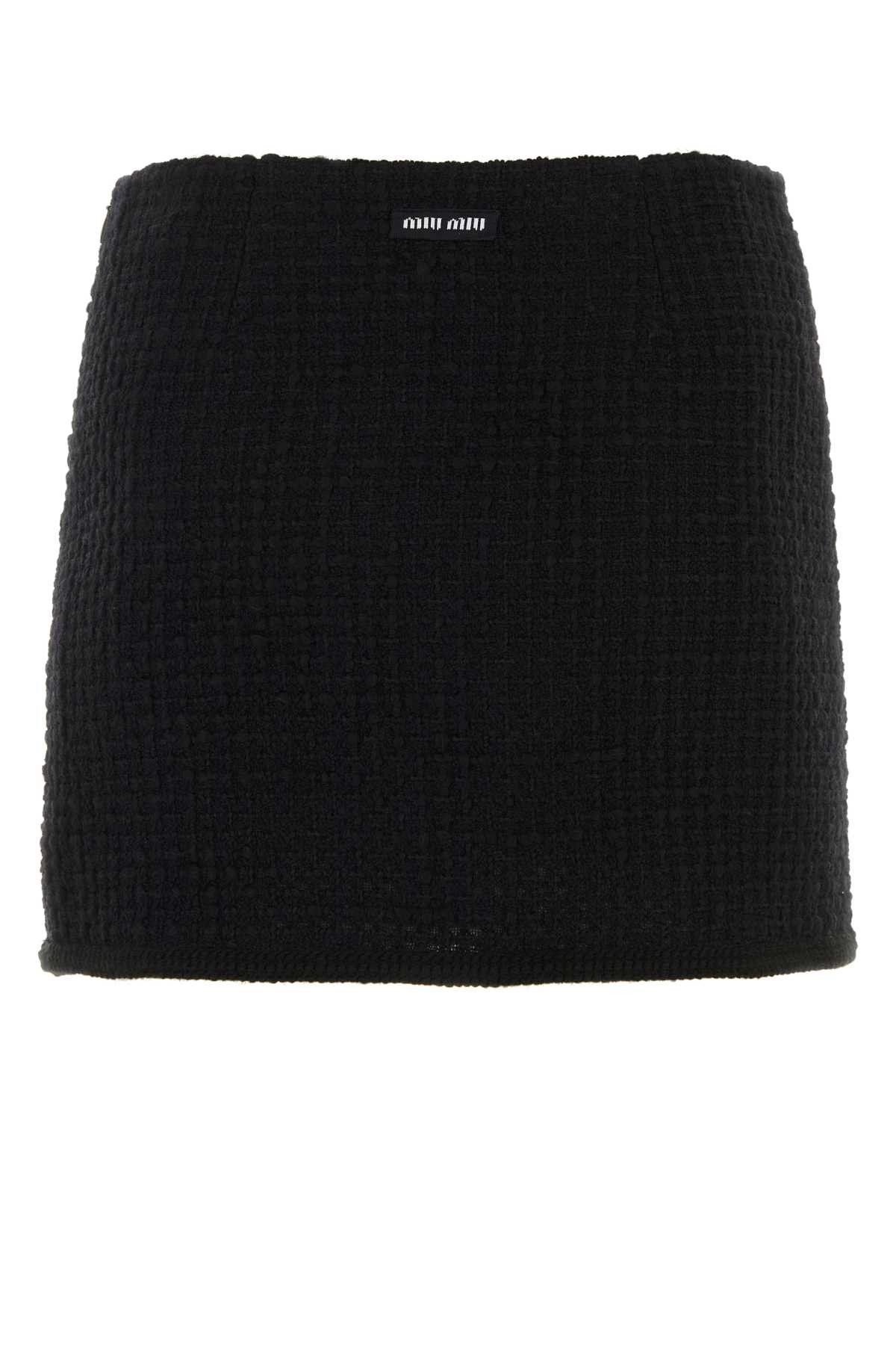 Miu Miu Black Boucle Mini Skirt Size 25" / US 0 / IT 36 - 2 Thumbnail