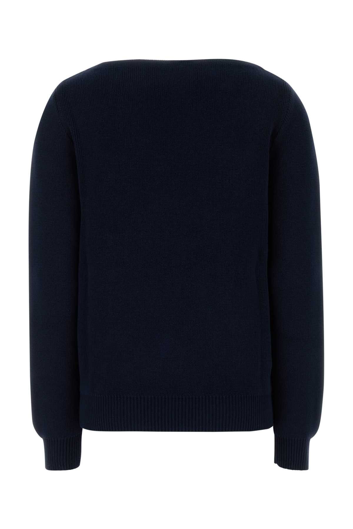 Prada Navy Blue Cotton Sweater Size M / US 6-8 / IT 42-44 - 2 Thumbnail