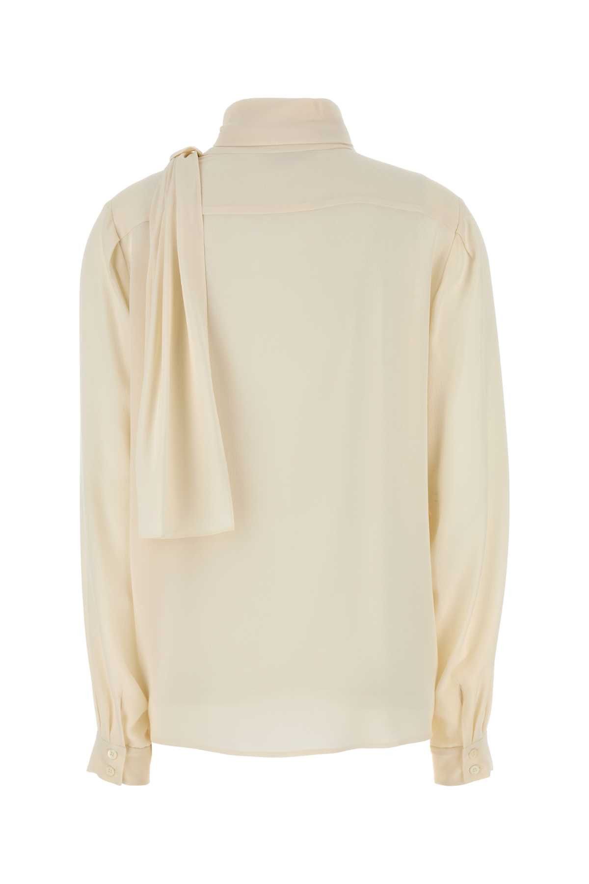 Prada Ivory Silk Shirt Size L / US 10 / IT 46 - 2 Thumbnail
