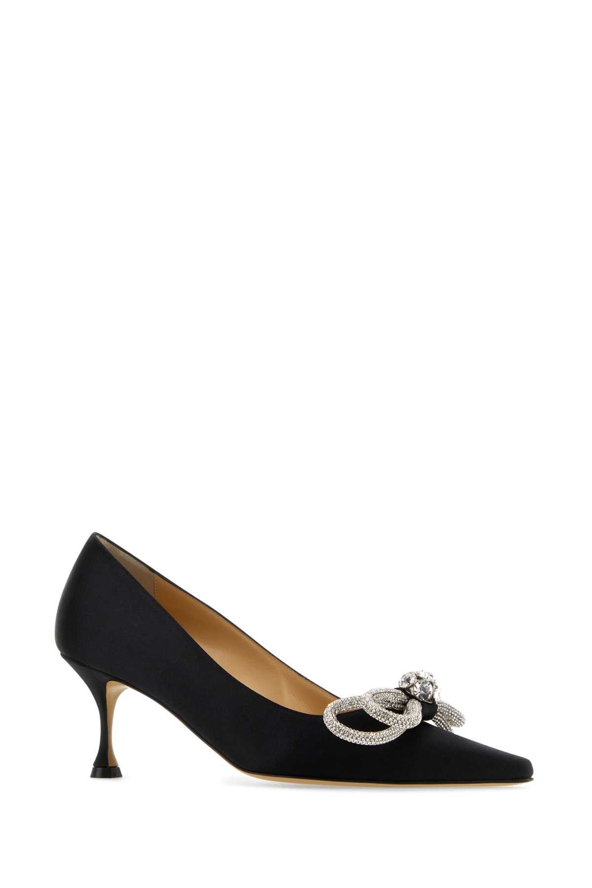 MACH & MACH Black Satin Pumps Size US 7 / IT 37 - 2 Thumbnail