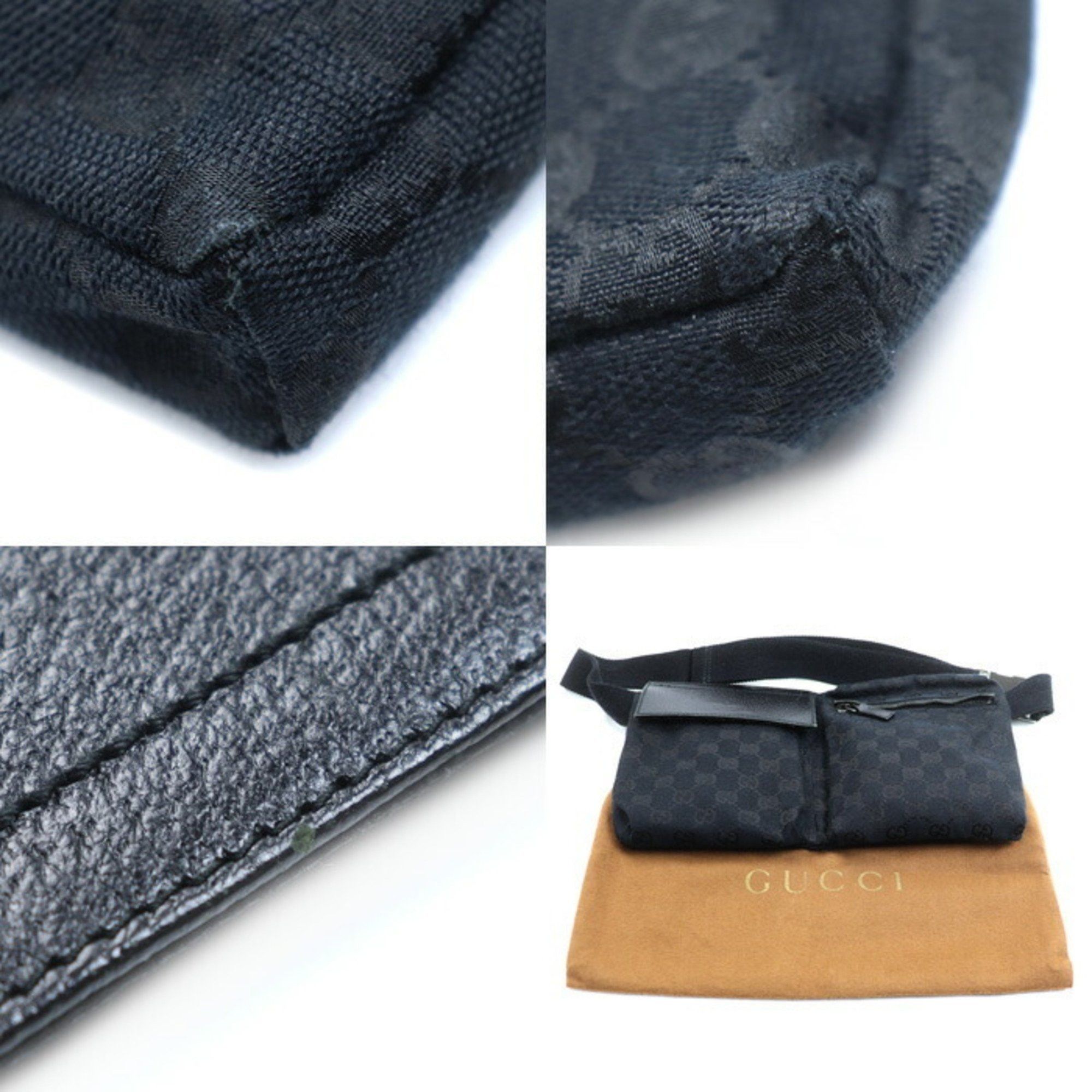 Gucci GUCCI GG Canvas Belt Bag Waist Black 28566 Body Men's Size ONE SIZE - 7 Thumbnail