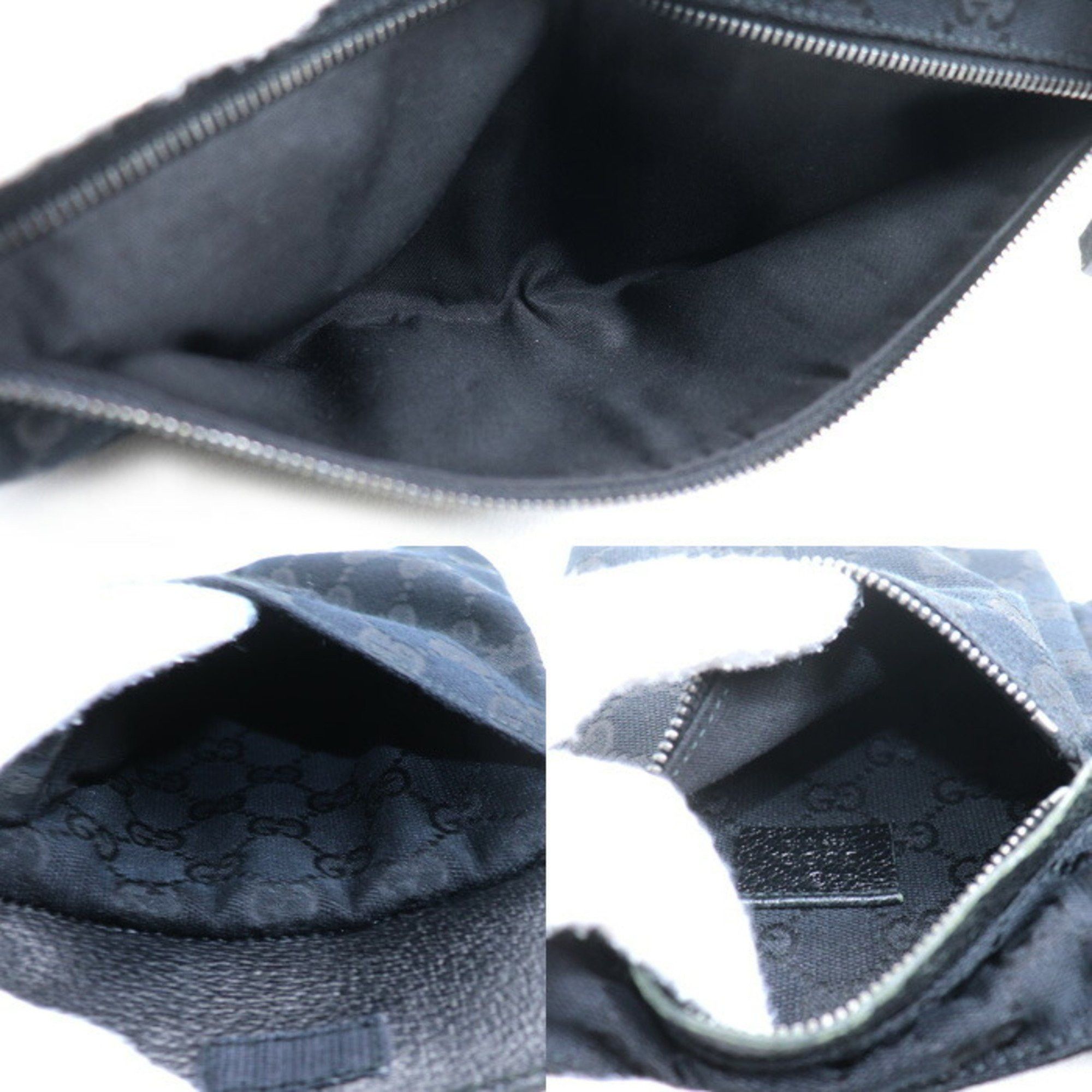 Gucci GUCCI GG Canvas Belt Bag Waist Black 28566 Body Men's Size ONE SIZE - 4 Thumbnail