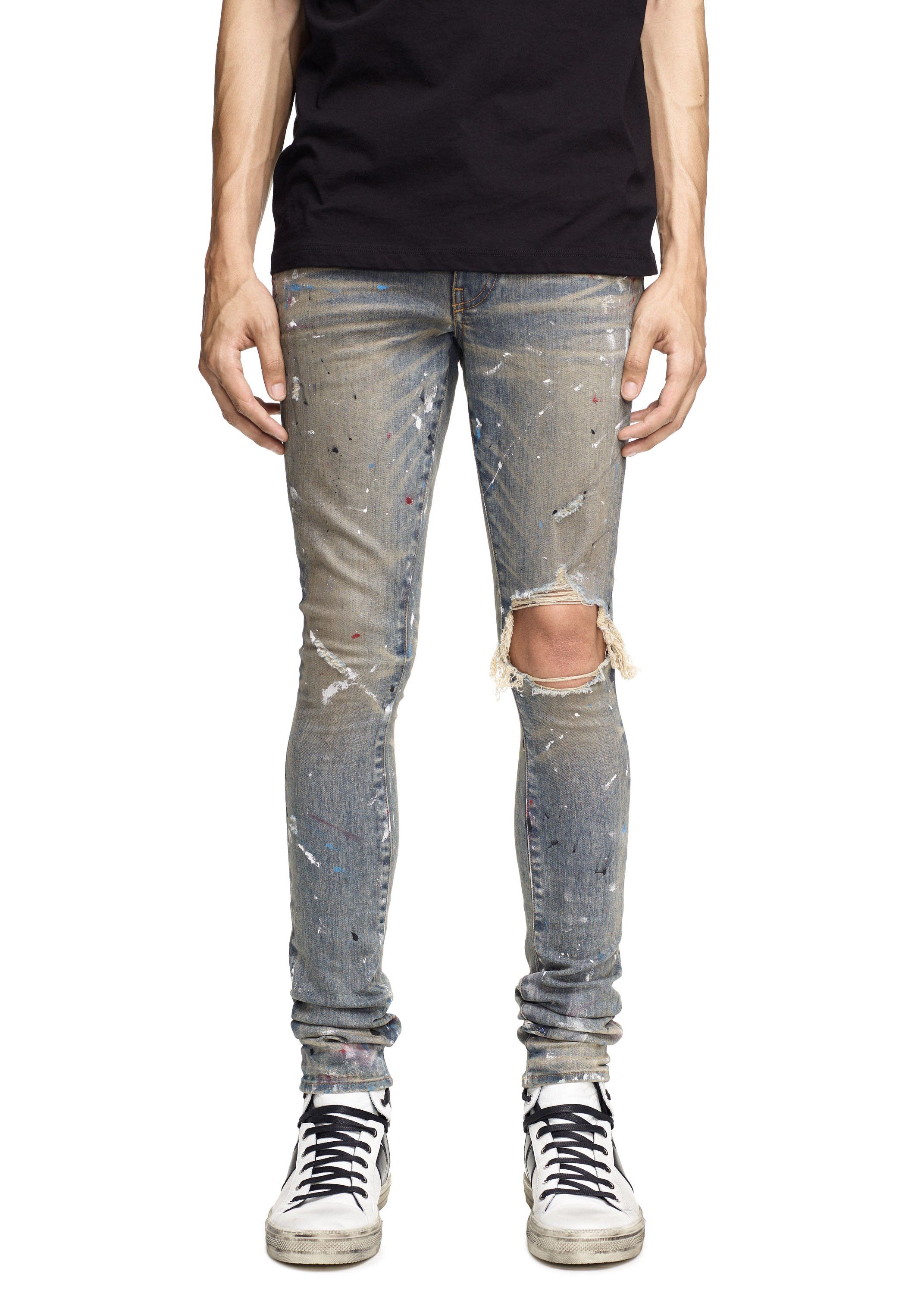 Amiri Artist Broken Jeans Dirty Indigo Paint Splatter | Grailed