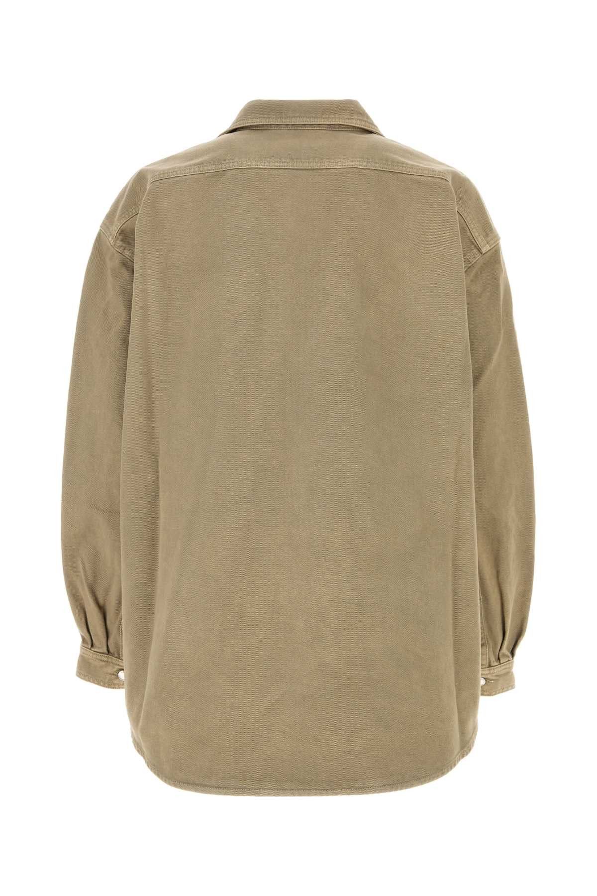 Army Green Denim Oversize Shirt