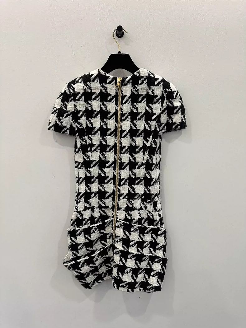 Balmain Balmain Black and White Short Sleeve Dress Size US 34 / EU 50 - 2 Thumbnail