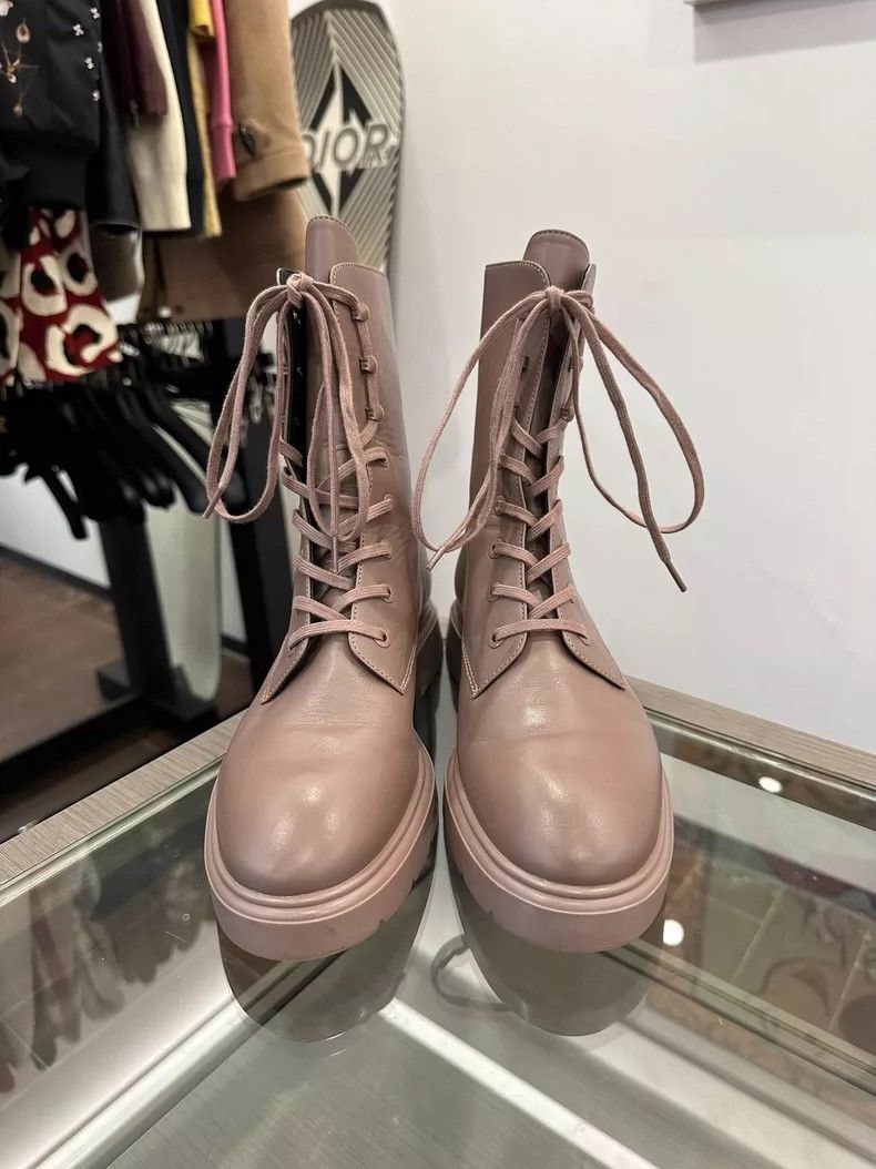 Stuart Weitzman Stuart Weitzman Pink Lace-Up Ankle Boots Size US 6.5 / EU 39-40 - 2 Thumbnail