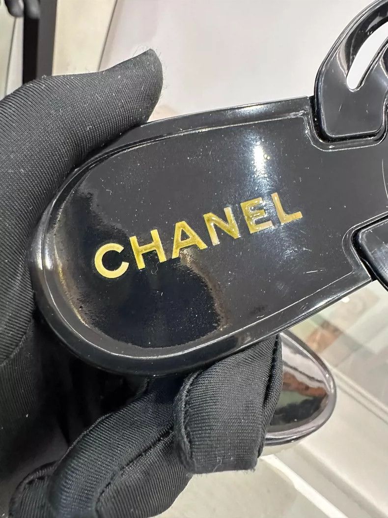 Chanel Chanel Black Camellia Women's Sandals Size 38 Size US 8 / EU 41 - 8 Thumbnail