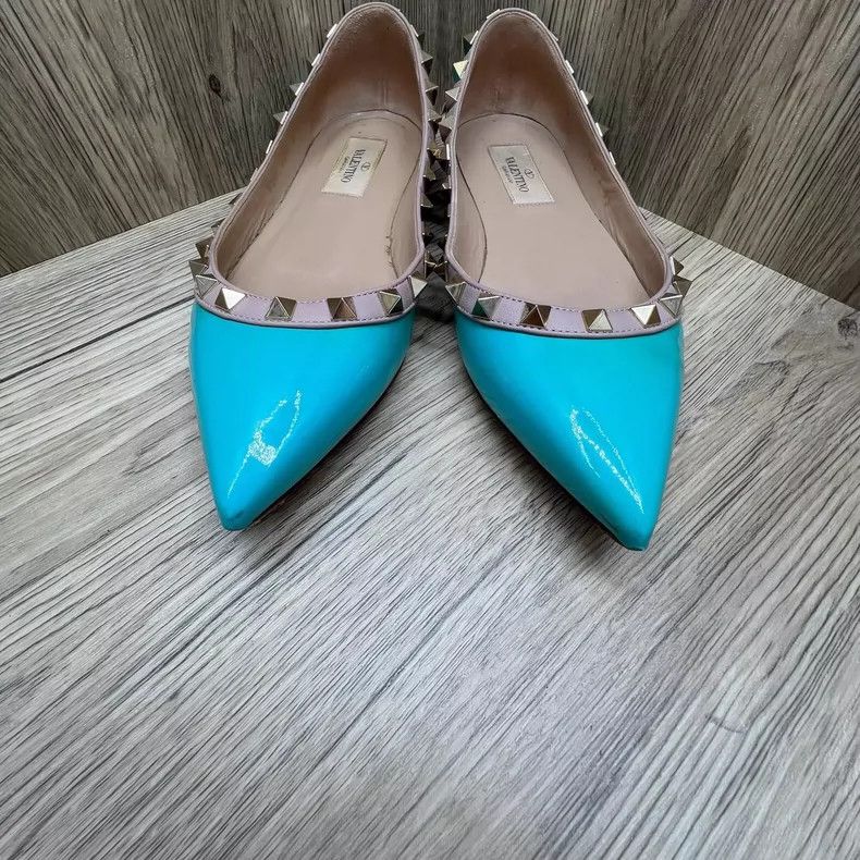 Valentino Valentino Blue Flat Shoes Size 35 Size US 5 / EU 37 - 6 Thumbnail