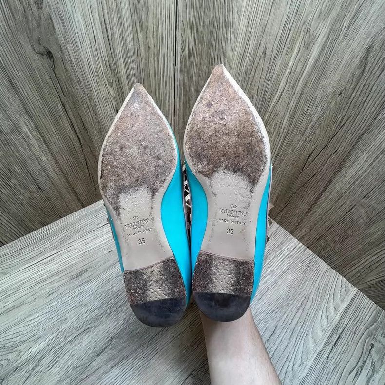 Valentino Valentino Blue Flat Shoes Size 35 Size US 5 / EU 37 - 5 Thumbnail