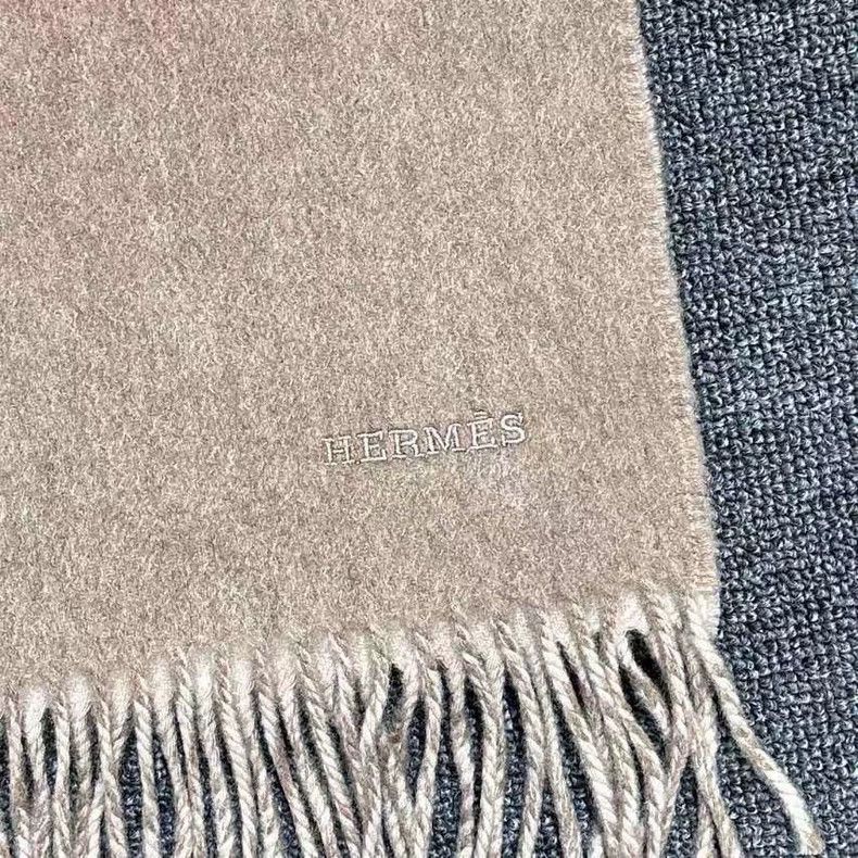 Hermes Hermes Cashmere Scarf with Logo Embroidery Size ONE SIZE - 2 Thumbnail