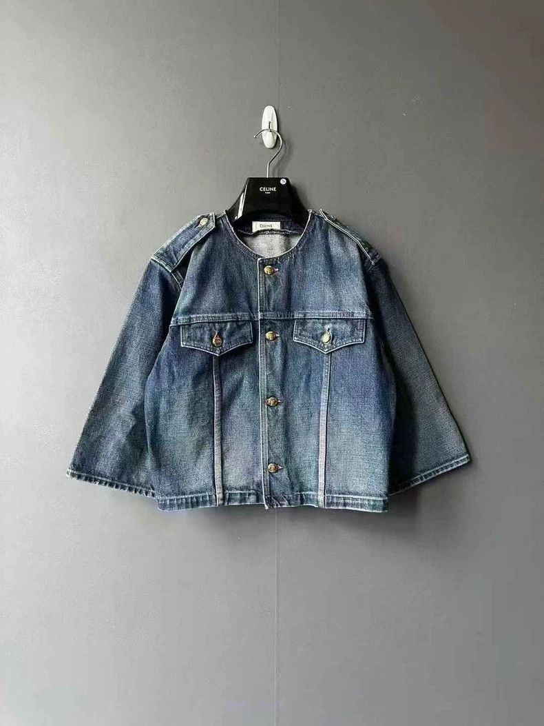 Celine Celine Gold Button Denim Jacket Size US S / EU 44-46 / 1 - 4 Thumbnail