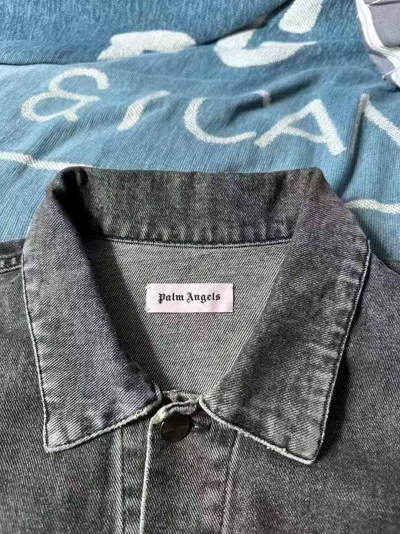 Palm Angels Palm Angels Denim Jacket with Back Lettering Size US M / EU 48-50 / 2 - 3 Thumbnail