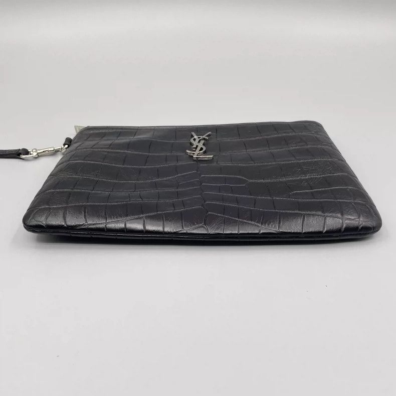 Yves Saint Laurent YSL Crocodile Texture Clutch Bag Size ONE SIZE - 5 Thumbnail