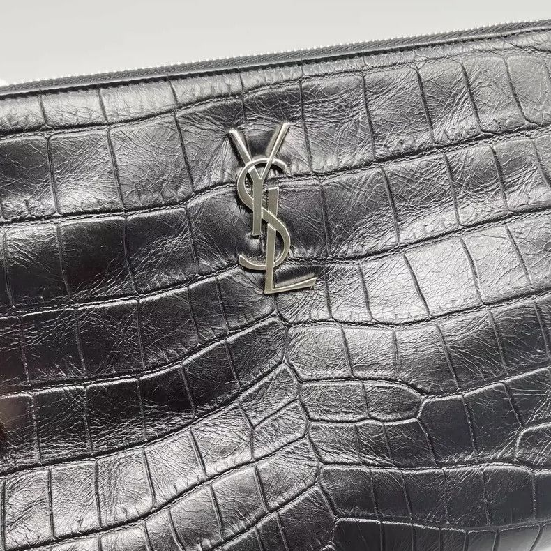 Yves Saint Laurent YSL Crocodile Texture Clutch Bag Size ONE SIZE - 6 Thumbnail