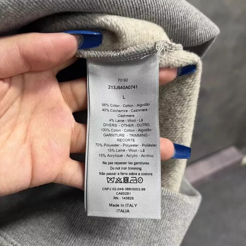 Dior Dior Gray Logo Print Hoodie Size US L / EU 52-54 / 3 - 4 Thumbnail