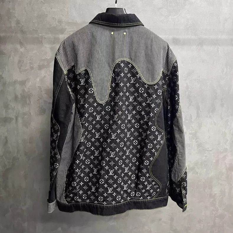 Louis Vuitton Louis Vuitton Black Deconstructed Denim Jacket Size US XXL / EU 58 / 5 - 2 Thumbnail