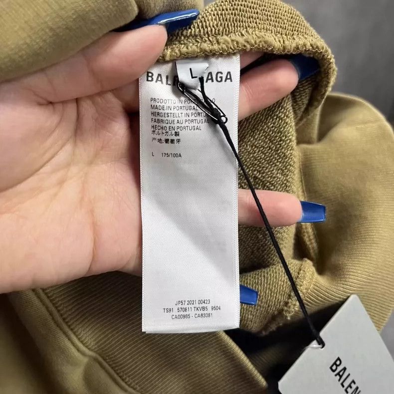 Balenciaga Balenciaga Khaki Hooded Sweatshirt Size L Size US L / EU 52-54 / 3 - 4 Thumbnail