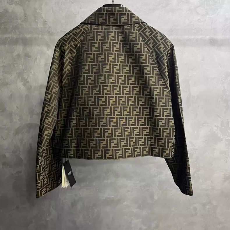 Fendi Fendi Brown Letter Print Long Sleeve Jacket Size US M / EU 48-50 / 2 - 2 Thumbnail
