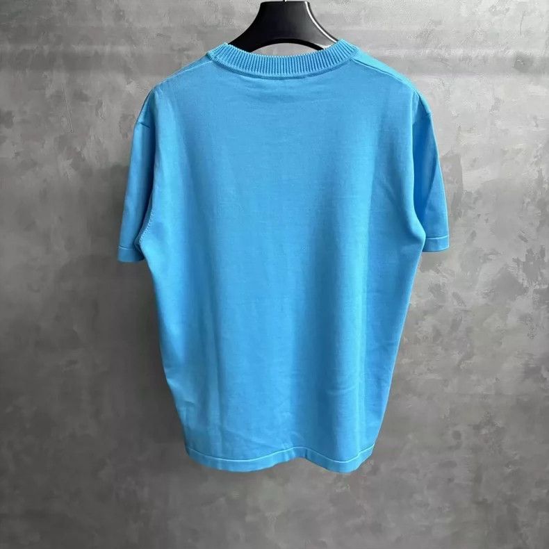 Louis Vuitton Louis Vuitton Blue Embroidered Logo Short Sleeve T-Shirt Size US XL / EU 56 / 4 - 2 Thumbnail