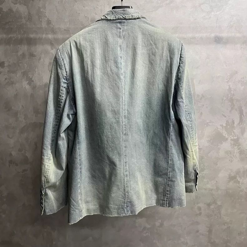 Balenciaga Balenciaga Denim Blazer with Distressed Finish Size US S / EU 44-46 / 1 - 3 Thumbnail